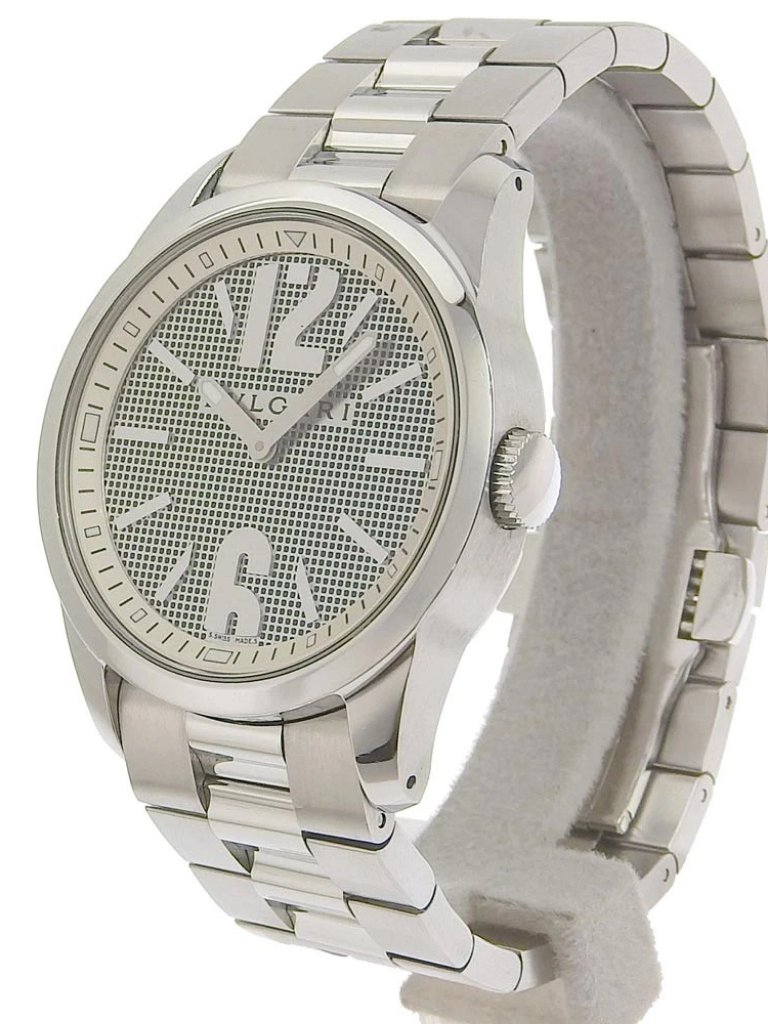 Bvlgari Solo Tempo Watches St37s Silver Blackdial Stainless Steel Quartz A
